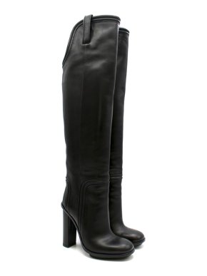 Gucci Black Trish Leather Over The Knee Platform Boots