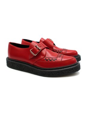Saint Laurent Red Monk Buckle Creepers