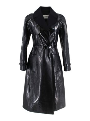 Valentino Black Vinyl Trench Coat