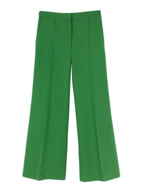 Sandro Green Evania Flared Wide Leg Trousers