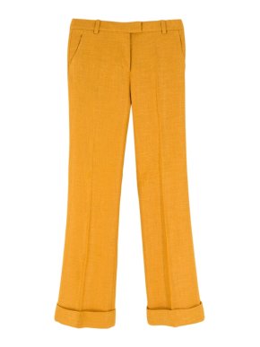 3.1 Philip Lim Mustard Straight Leg Textured Trousers