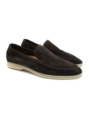 Loro Piana Brown Summer Walk Suede Loafers