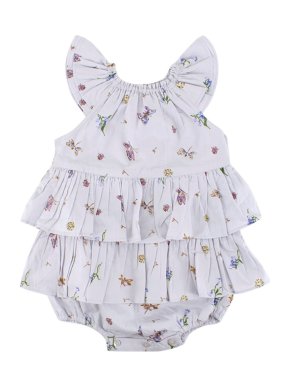 Their Nibs Violet Nature Print Baby Dress