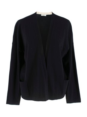 Balenciaga Black Wool Open Cardigan