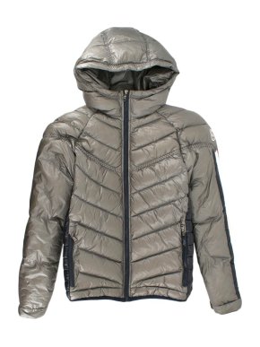Moncler Kid's 14Y Silver Quilted Puffer Jacket