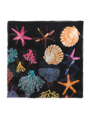 Dolce & Gabbana Seashell Print Black Wrap