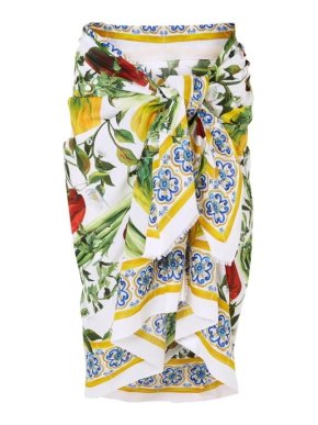 Dolce & Gabbana Red Pepper Sicily Majolica silk scarf/sarong