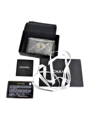 Chanel Silver Leather Reissue Card Holder
