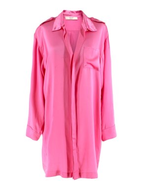 Lanvin Pink Silk Shirt Dress