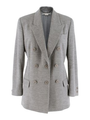 Stella McCartney Grey Double Breasted Wool Blazer