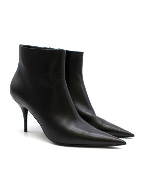 Balenciaga Black Leather Knife Ankle Boots
