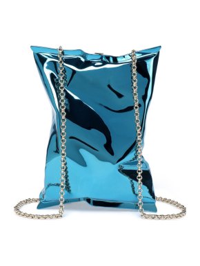 Anya Hindmarch Blue Crisp Packet Shoulder Bag clutch
