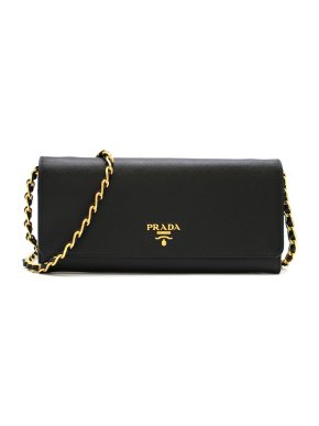 Prada Saffiano Leather Wallet On Chain