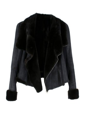Rick Owens Hun Collection Black Double Faced Mink Fur Jacket