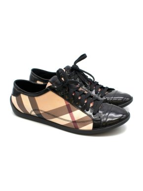 Burberry Vintage Check and Patent Leather Sneakers