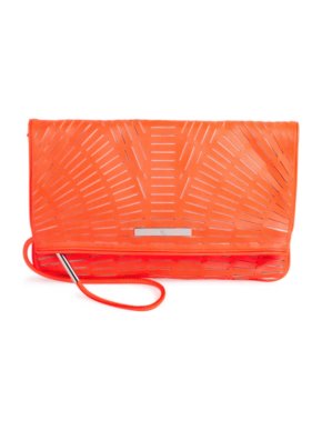 Alexander McQueen McQ Lasercut Foldover Coral Clutch & Wallet