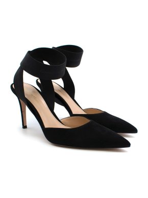 Gianvito Rossi Suede Ankle Wrap Pumps