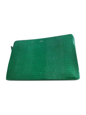 Smythson Emerald Green Croc Embossed Laptop Case