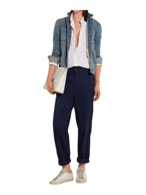 Golden Goose Navy Wide-Leg Trousers