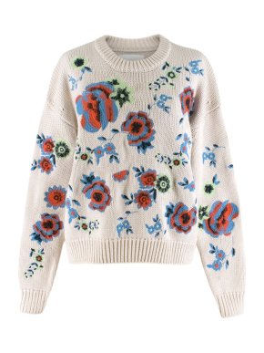 Samsoe & Samsoe Beige Floral Embroidered Jumper