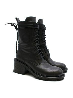 Ann Demeulemeester Black Lace-up Combat boots