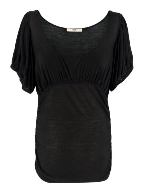 Prada Black Semi-sheer Draped Top