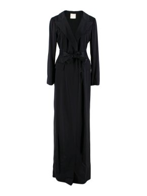 Lanvin Black Silk Wrap Gown