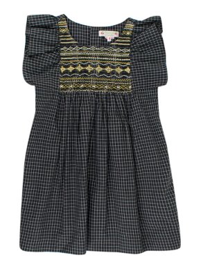 Bonpoint black & white check dress