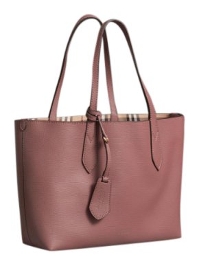 Burberry Reversible Tote In Haymarket Check & Light Elderberry