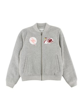 Stella McCartney 14Yr Grey Swan Applique Bomber Jacket