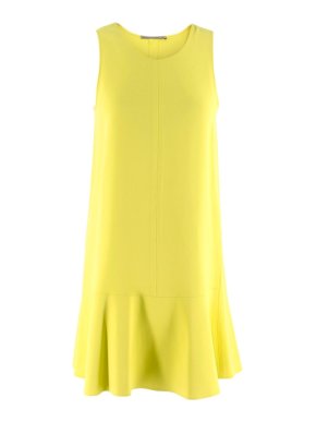 Ermanno Scervino Yellow Sleeveless Dress w/ Godet Hem