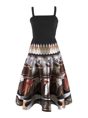 Fendi Jacquard Parrot Print Silk Princess Dress