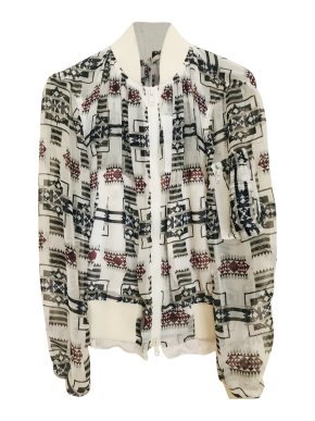 Sacai Luck Silk Printed Sheer Bomber Jacket