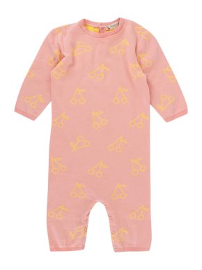 Bonpoint Pink & Yellow Cherry Print Baby Grow - 6 Months