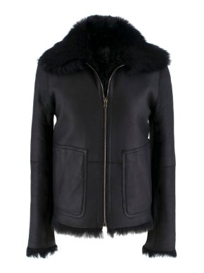 Jil Sander Black Fur Lined Leather Jacket
