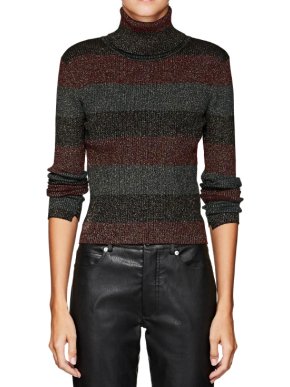 A.L.C Mariel Metstriped Wool-blend Turtleneck Sweater