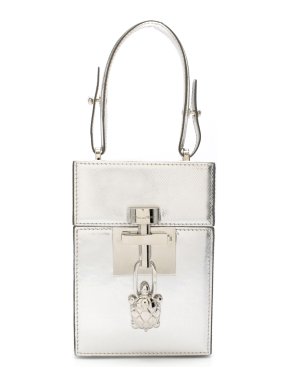Oscar De La Renta Silver Mini Alibi Top Handle Box Bag - New Season