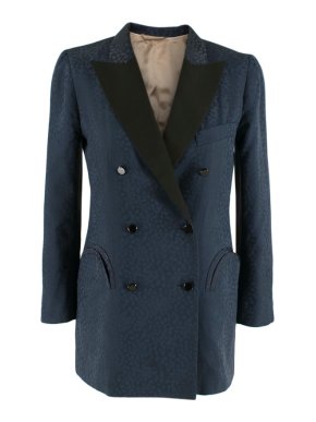 Blaze Milano Blue Animal Print Blazer