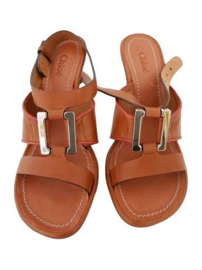 Chloe tan leather sandals