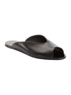 Donna Karan Black Leather Zuzu Slides