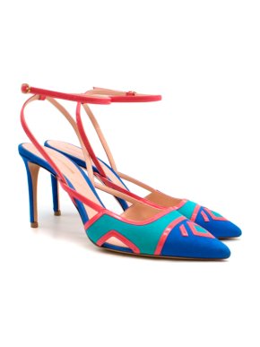 Nicholas Kirkwood Outliner Ankle-Strap Suede Pump