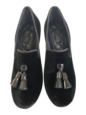 Celine Phoebe Philo classic black tassel loafer pumps
