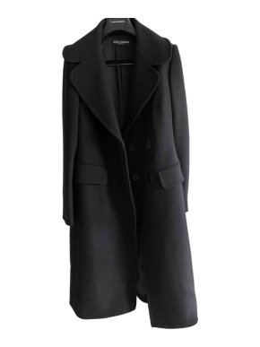 Dolce & Gabbana black wool silk lined coat