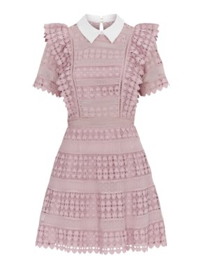 Self Portrait Heart Lace Midi Dress