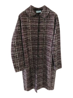 Prada Woven Check Cocoon Coat