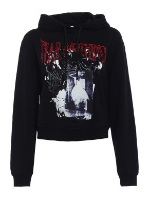 McQ by Alexander McQueen Fear Nothing Crop Hoodie