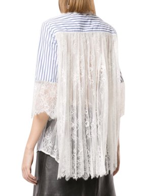 Self Portrait Striped Shirt With Lace Back