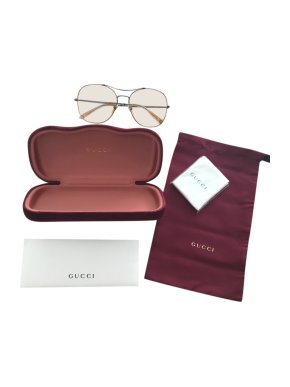 Gucci Yellow Aviator Sunglasses