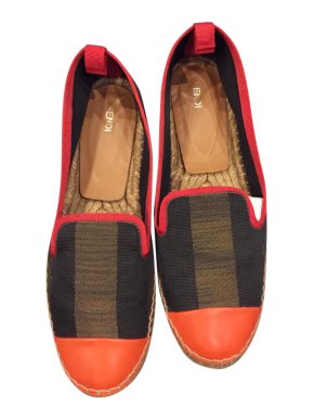 Fendi Leather & Canvas Espadrilles