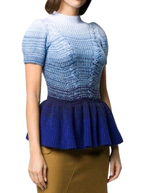 Self Portrait Ombre Blue Knit Top